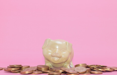 piggy bank with coins